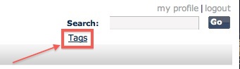 Tags - upper right of page under Search