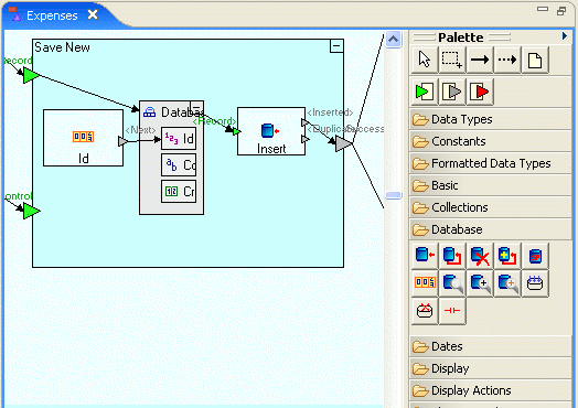 A screenshot showing the Tersus palette